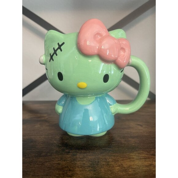 Sanrio Hello Kitty Frankenstein Halloween Ceramic Coffee Tea Mug New - Picture 1 of 3